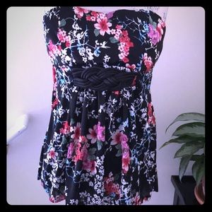 Torrid size 1 strapless top floral patter
